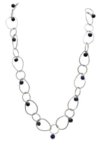 32 Inches Blue Sapphire Gemstone Faceted Beads Necklace NP1221 photo 1