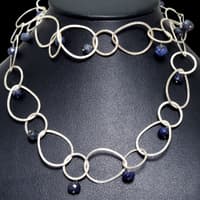 32 Inches Blue Sapphire Gemstone Faceted Beads Necklace NP1221 photo 2