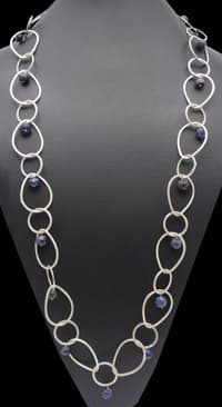 32 Inches Blue Sapphire Gemstone Faceted Beads Necklace NP1221 photo 3
