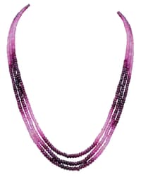 3 Layers African Ruby Gemstone Faceted Shaded Beads NP1226 photo 1