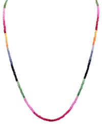 emerald ruby sapphire Gemstone Faceted Beads Necklace NP1236 photo 1