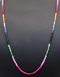 emerald ruby sapphire Gemstone Faceted Beads Necklace NP1236 photo 4