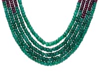 5 Layers Ruby & Emerald Faceted Beads Necklace NP1240 photo 2
