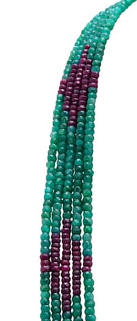 5 Layers Ruby & Emerald Faceted Beads Necklace NP1240 photo 3