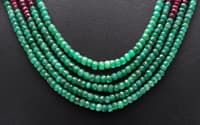 5 Layers Ruby & Emerald Faceted Beads Necklace NP1240 photo 5