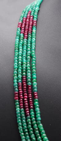 5 Layers Ruby & Emerald Faceted Beads Necklace NP1240 photo 6