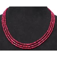 3 Layers Ruby Gemstone Faceted Beads Necklace NP1245 photo 1