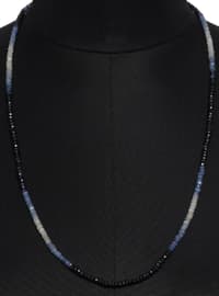 Blue Sapphire Shaded Gemstone Faceted Beads Necklace NP1258 photo 1