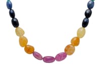 Ruby, Emerald & Sapphire Gemstone oval Shape Necklace NP1259 photo 2