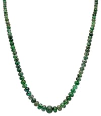 Emerald Gemstone Round Smooth Beads Necklace NP1272 photo 2