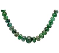 Emerald Gemstone Round Smooth Beads Necklace NP1272 photo 3