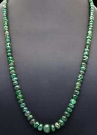 Emerald Gemstone Round Smooth Beads Necklace NP1272 photo 5