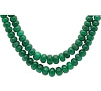 2 Layers of Emerald Gemstone Round Smooth Beads Necklace NP1276 photo 2