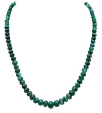 Emerald Gemstone Round Smooth Beads Necklace NP1278 photo 1