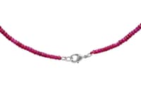 Ruby Gemstone Faceted Beads Necklace With .925 Sterling Silver Pendant NP1279 photo 4