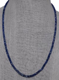 Blue Sapphire Gemstone Studded Faceted Beads Necklace NP1281 photo 1
