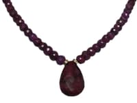 Ruby Gemstone Studded Faceted Beads Necklace NP1282 photo 2