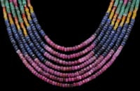 7 Layers of Ruby, Emerald & Sapphire Gemstone Faceted Beads Necklace NP1298 photo 3