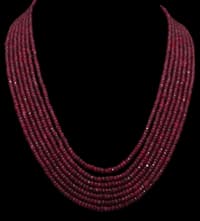 7 Layers African Natural Ruby Gemstone Faceted Beads Necklace NP1301 photo 1