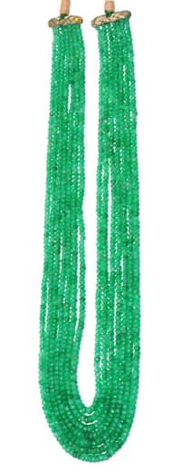 7 Layers Natural Emerald Gemstone Faceted Beads Necklace NP1302 photo 3