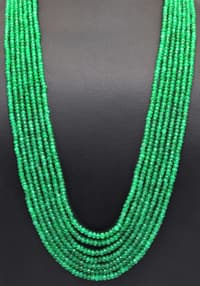 7 Layers Natural Emerald Gemstone Faceted Beads Necklace NP1302 photo 4