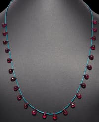 Ruby Gemstone Faceted Drops Necklace NP1305 photo 2