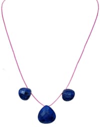 Blue Sapphire Gemstone Almond Shape Necklace NP1307 photo 1