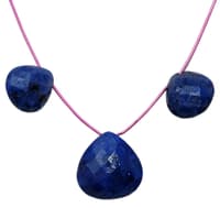Blue Sapphire Gemstone Almond Shape Necklace NP1307 photo 2