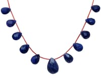 Blue Sapphire Gemstone Almond Shape Necklace NP1311 photo 2