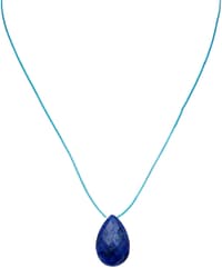 Blue Sapphire Gemstone Almond Shape Necklace NP1312 photo 1