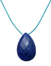 Blue Sapphire Gemstone Almond Shape Necklace NP1312 photo 2