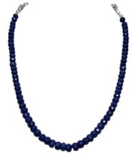 Blue Sapphire Gemstone Faceted Beads Necklace NP1321 photo 1