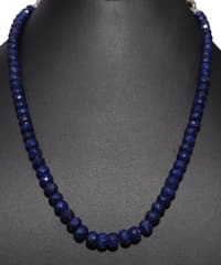 Blue Sapphire Gemstone Faceted Beads Necklace NP1321 photo 2
