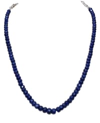 Blue Sapphire Gemstone Faceted Beads Necklace NP1325 photo 1