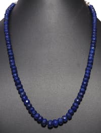 Blue Sapphire Gemstone Faceted Beads Necklace NP1325 photo 2