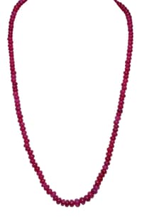 24" Inches Ruby Gemstone Beads Necklace NP1330 photo 1