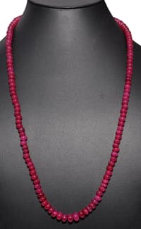 24" Inches Ruby Gemstone Beads Necklace NP1330 photo 2