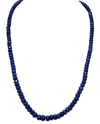 22" Inches Blue Sapphire gemstone faceted Beads necklace NP1335 photo 1