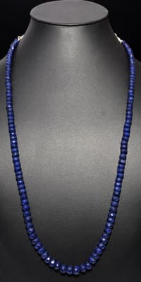 22" Inches Blue Sapphire gemstone faceted Beads necklace NP1335 photo 2