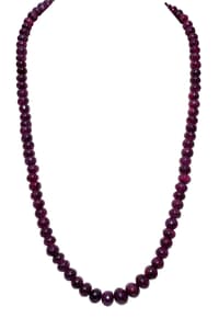 24" Inches Ruby Gemstone Beads Necklace NP1336 photo 1