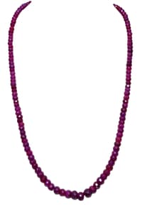 24" Inches Ruby Gemstone Faceted Beads Necklace NP1338 photo 1