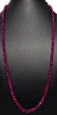 24" Inches Ruby Gemstone Faceted Beads Necklace NP1338 photo 2