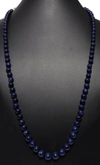24" Inches Blue Sapphire Gemstone Beads Necklace NP1340 photo 2