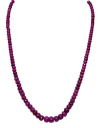 Ruby gemstone Faceted Beads Necklace NP1350 photo 1