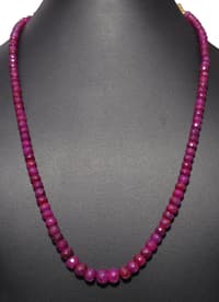 Ruby gemstone Faceted Beads Necklace NP1350 photo 2
