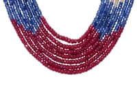 Ruby, Emerald & Sapphire Gemstone Faceted Beads Necklace NP1357 photo 2