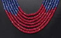Ruby, Emerald & Sapphire Gemstone Faceted Beads Necklace NP1357 photo 5