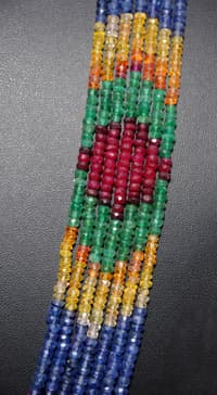 Ruby, Emerald & Sapphire Gemstone Faceted Beads Necklace NP1357 photo 6