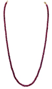 22" Ruby Gemstone Faceted Beads Necklace NP1361 photo 1