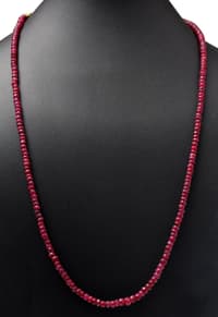 22" Ruby Gemstone Faceted Beads Necklace NP1361 photo 4